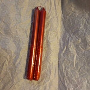 Red Glittery Taper Candle Sticks